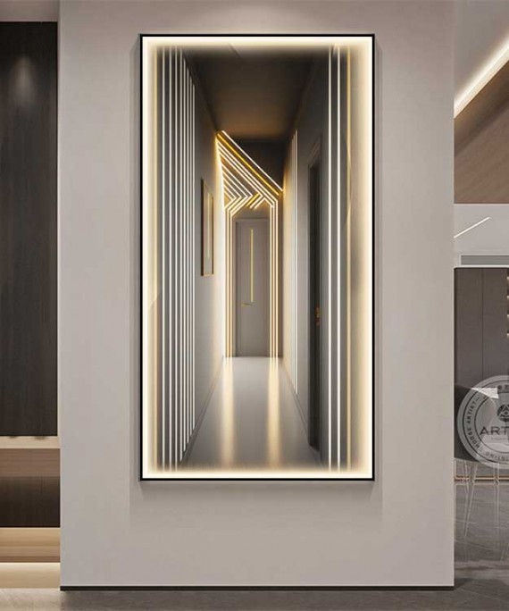 Black Frame Unique 3D Motion Printed Wall Panel With Side Lighting